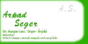 arpad seger business card