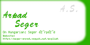 arpad seger business card